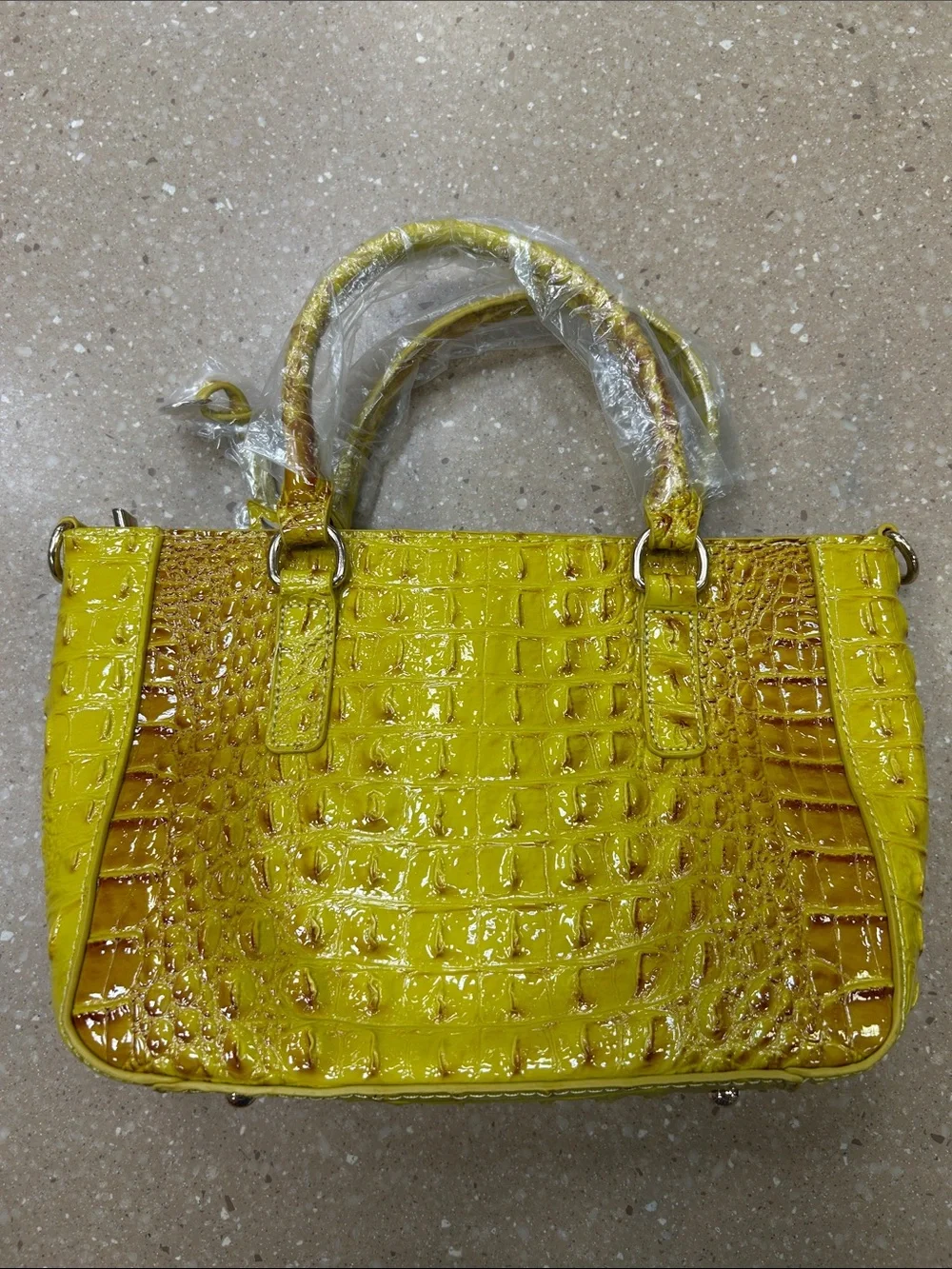 Makcr Joacbv Tote Leather Bags for Women Crocodile Embossed Zipper Satchel NWT!